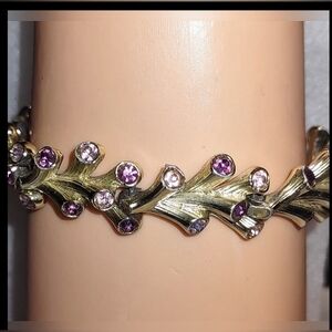 Vintage Bracelet with Purple Amethyst Stones